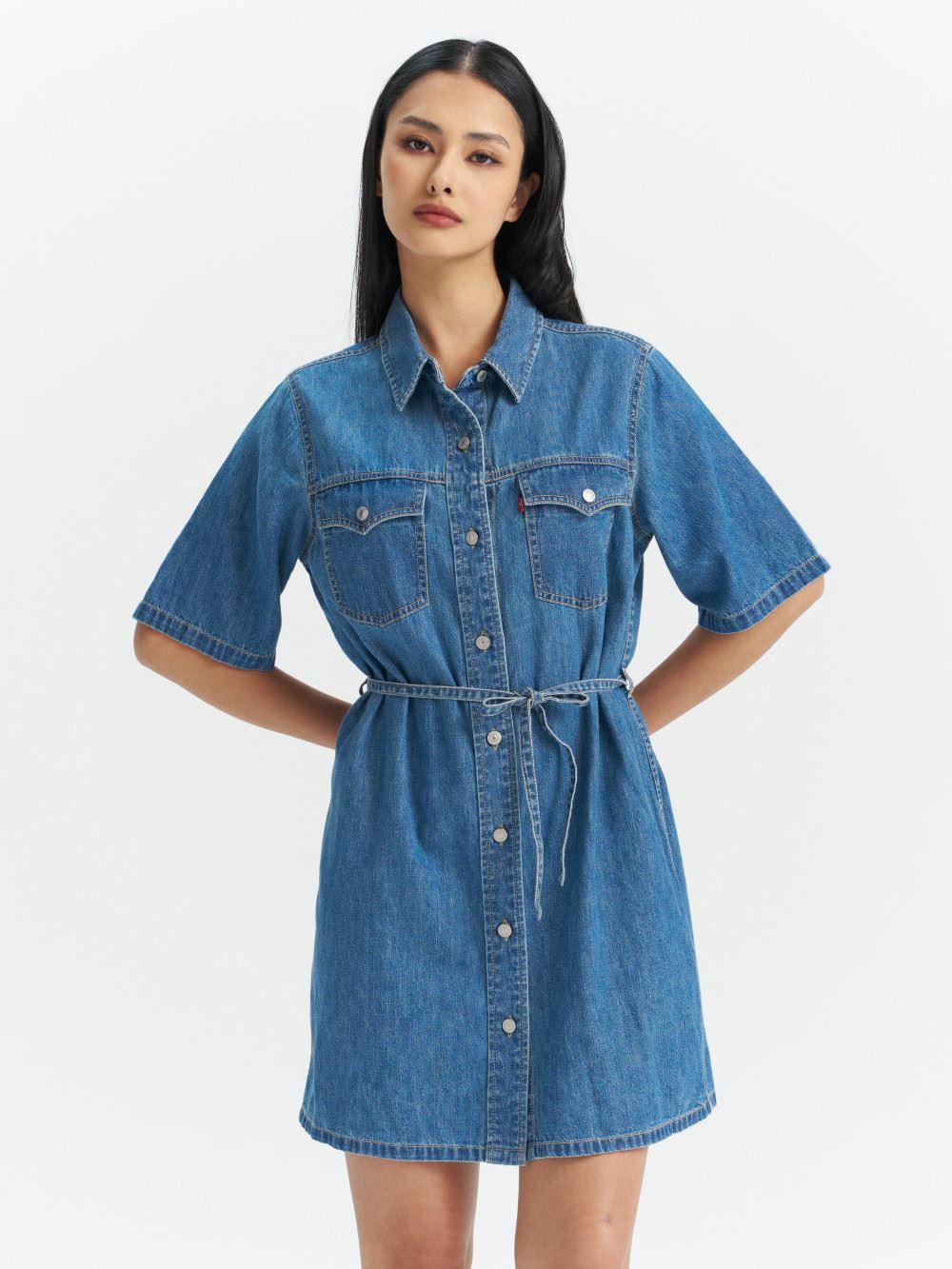 女款 連身洋裝 牛仔風洋裝 人氣新品