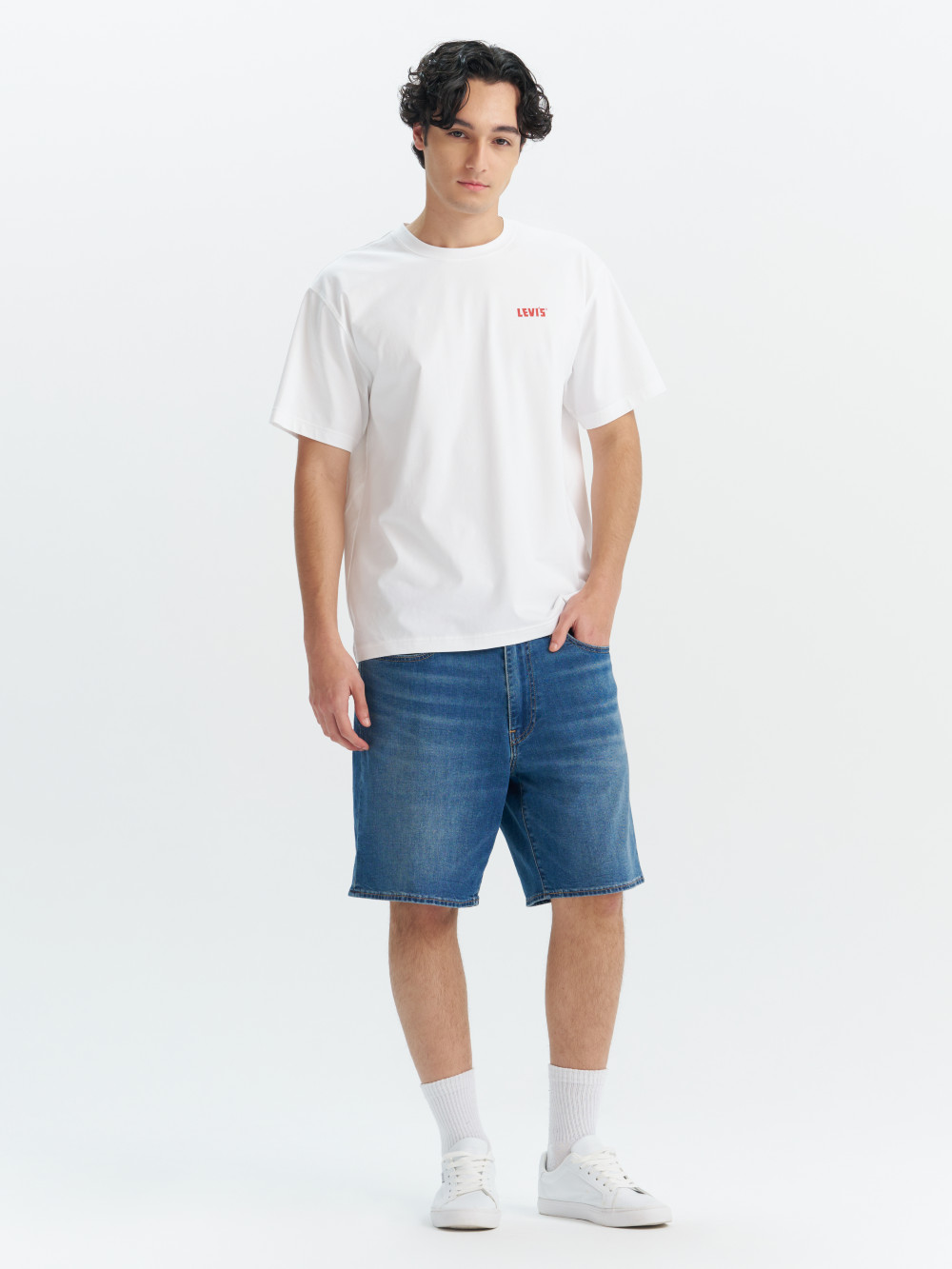 Levi’s® 男款 468 STAY LOOSE 寬鬆牛仔短褲 Performance Cool 涼感牛仔短褲 涼感寬褲
