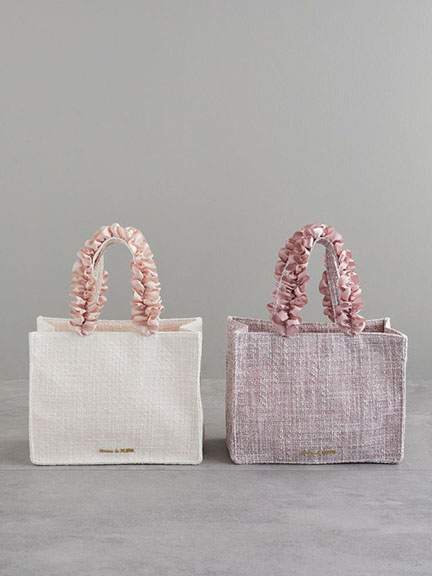 氣質小香風荷葉褶邊方形手提包【S】(08000248300) - Maison de FLEUR