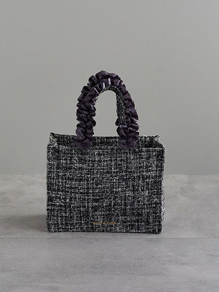 【WEB限定】氣質小香風荷葉褶邊方形手提包【S】(08000248400) - Maison de FLEUR
