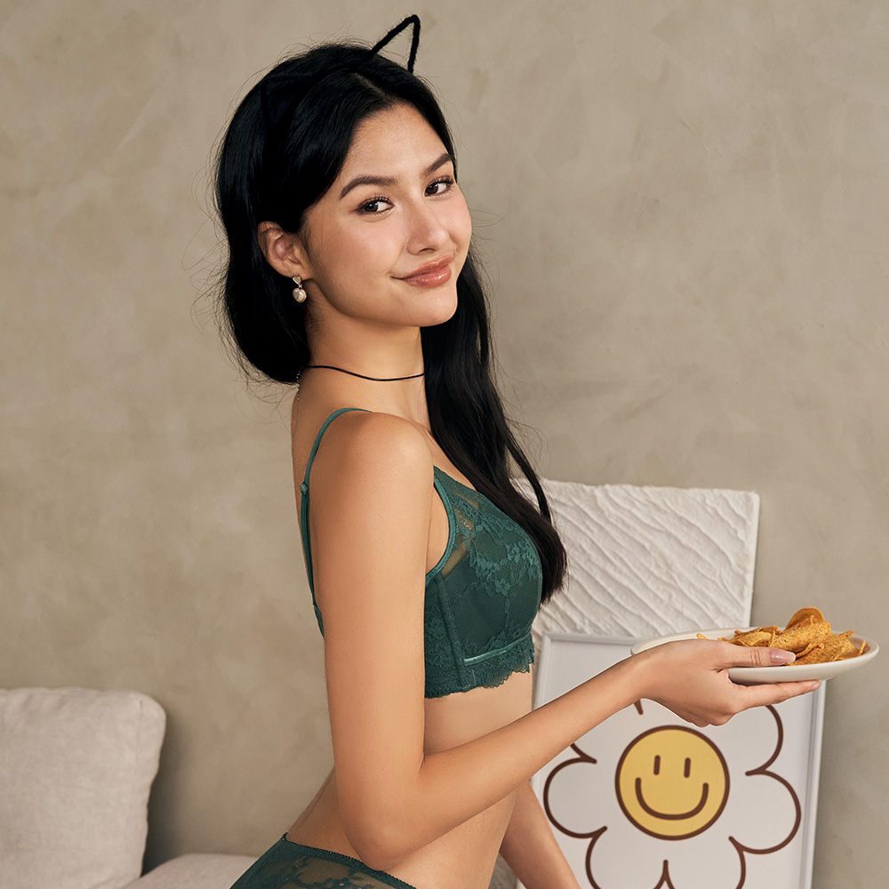 [EASY SHOP] 貓系戀人 Meow bra無鋼圈內衣-鼠尾草綠_3