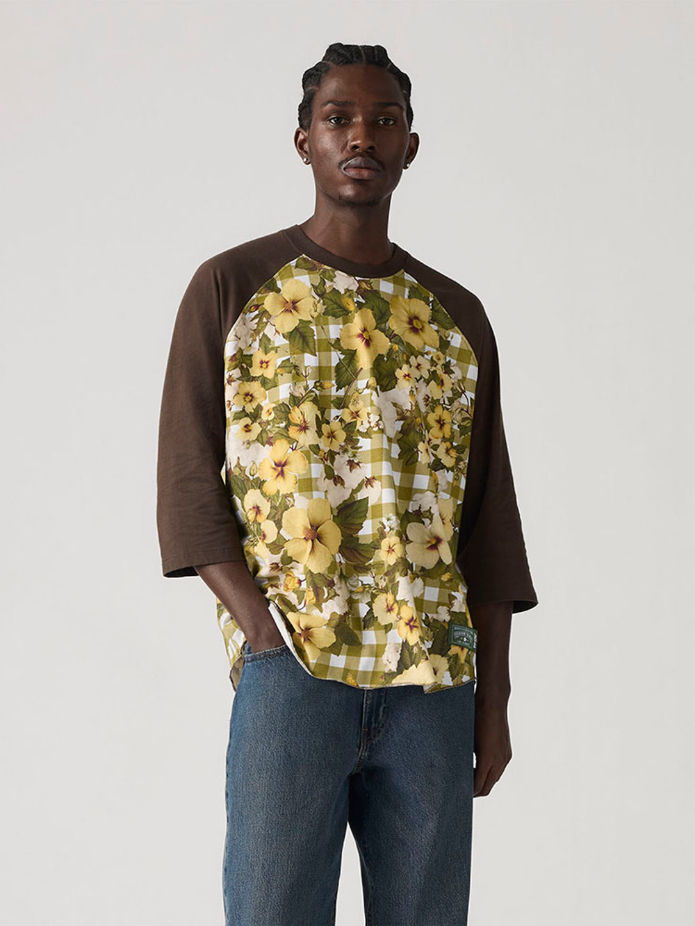 Levi’s® X Denim Tears 印花拼接七分袖Tee 人氣新品