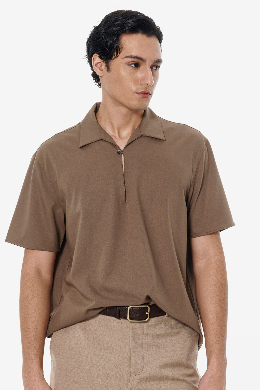 SST&C Brown Loop Fastening Shirt | 00092503001_0