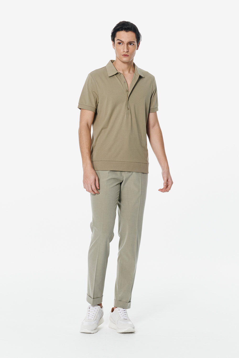 SST&C Military Green 5 Buttons POLO Shirt | 00232503001_1