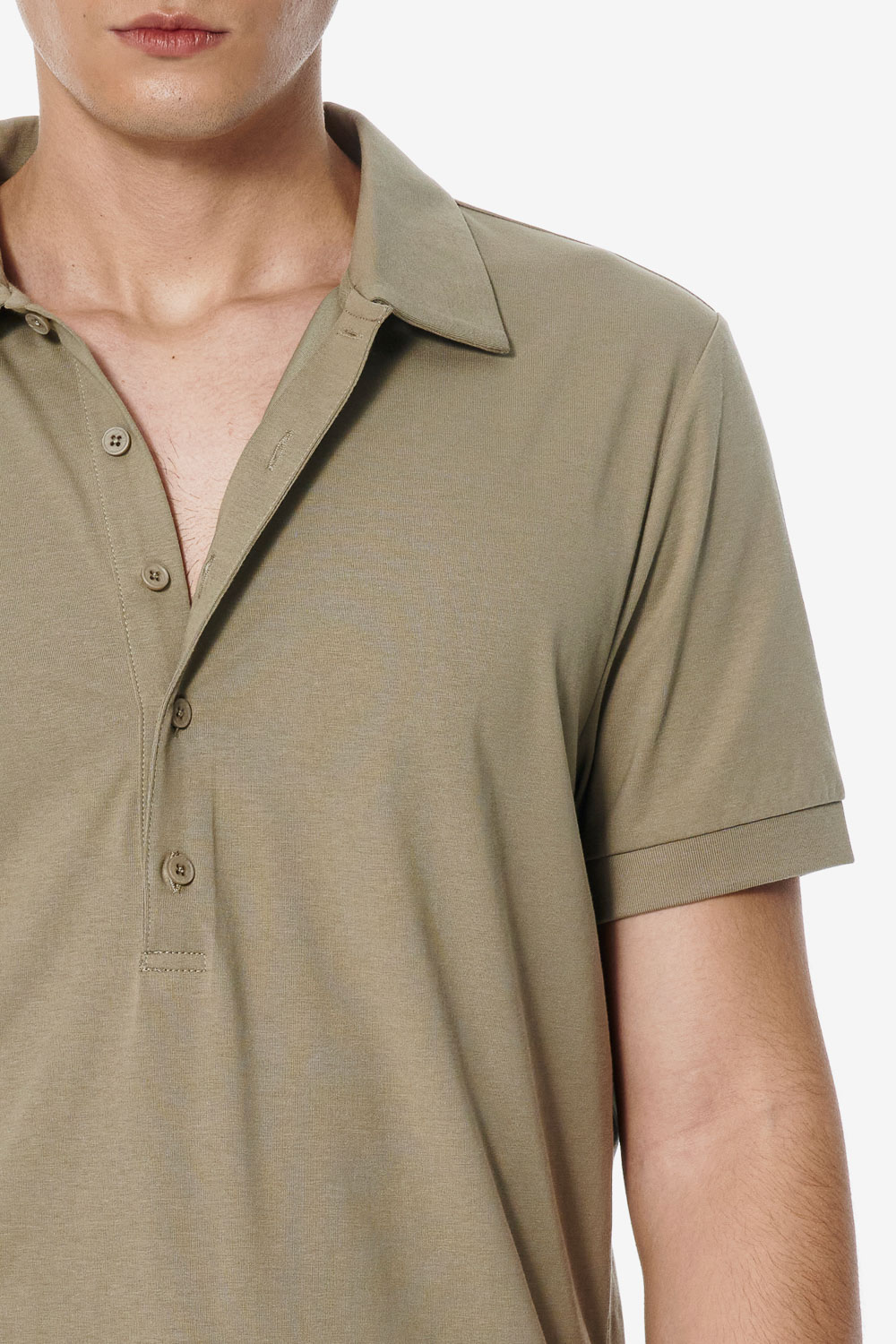 SST&C Military Green 5 Buttons POLO Shirt | 00232503001_3