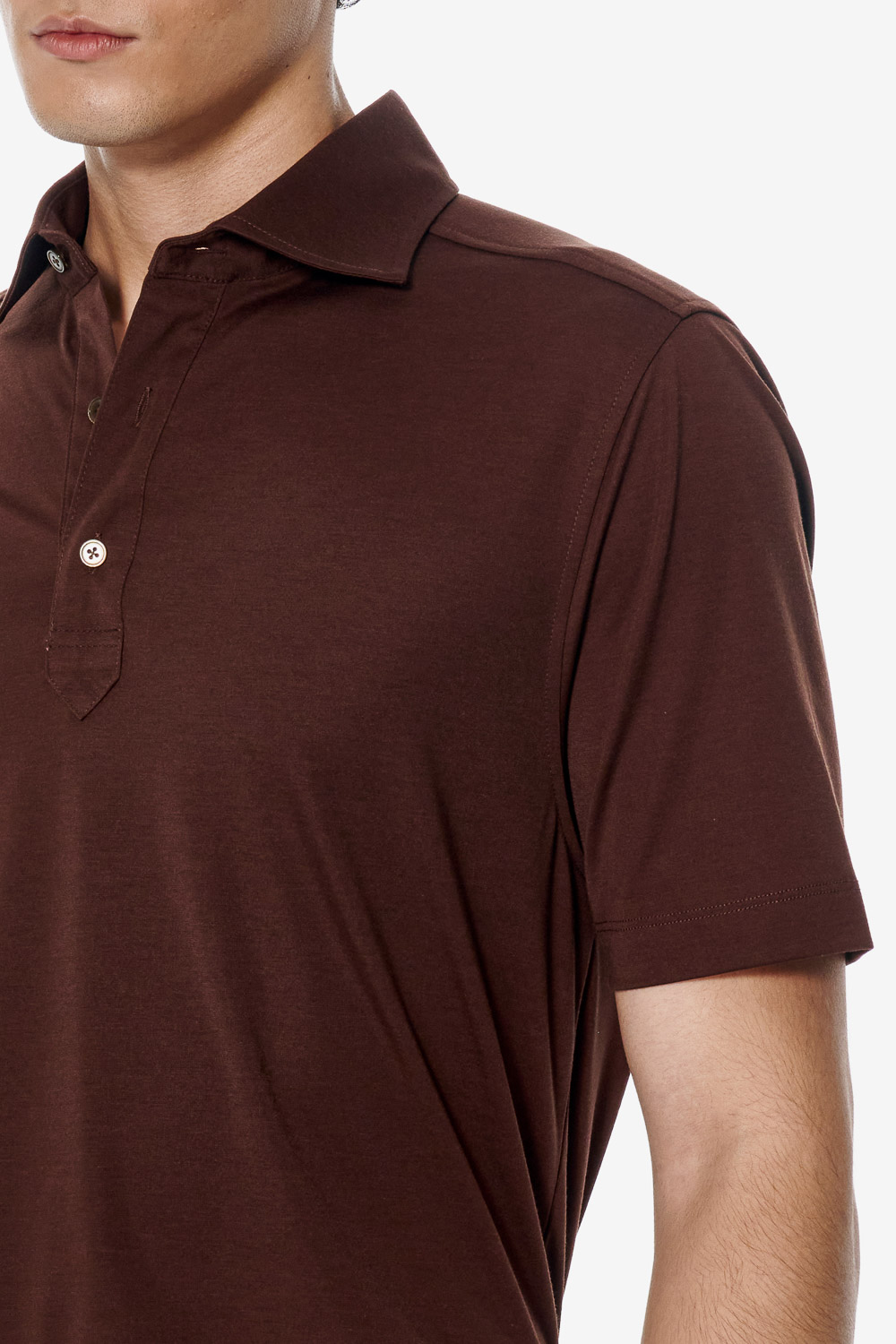SST&C Caramel Cafe Cutaway Collar Polo Shirt | 00232503005_3