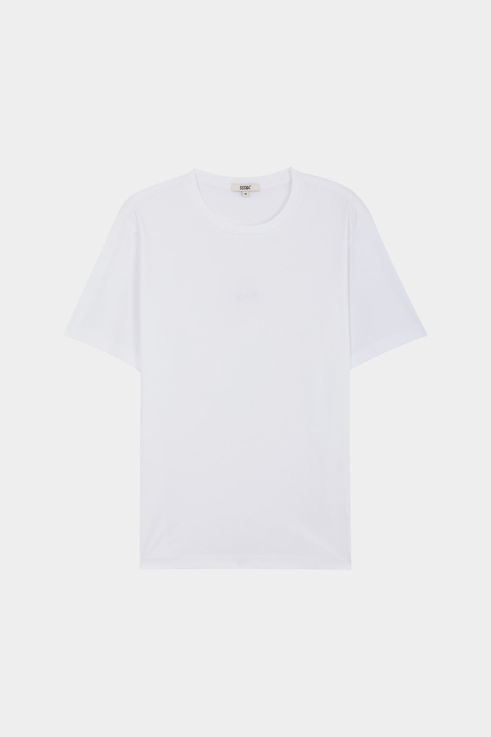 SST&C White Mercerized Cotton Crewneck T-Shirt | 00212503001_4