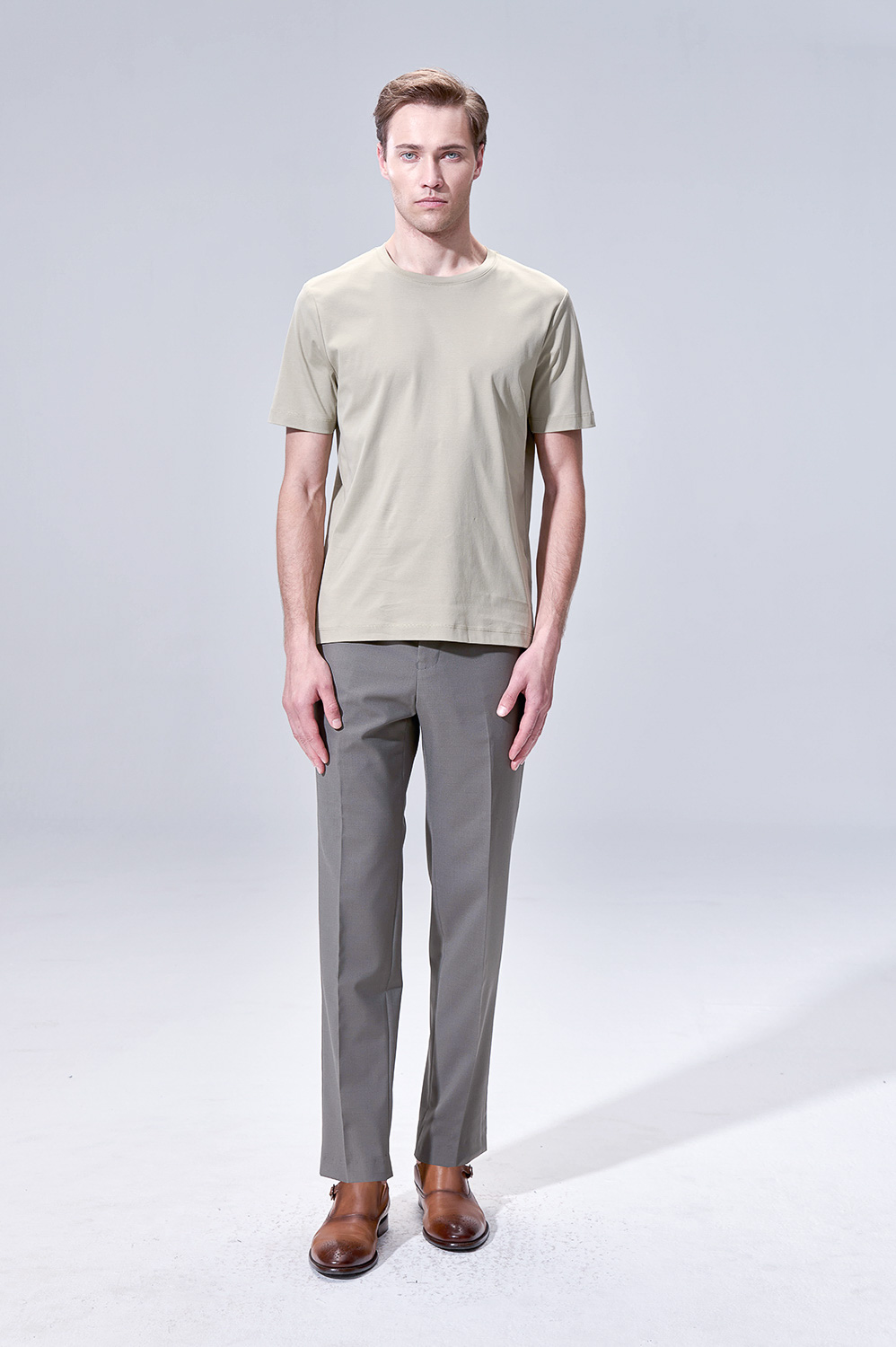 SST&C 蘚苔綠絲光棉圓領T-shirt｜00212503003_0