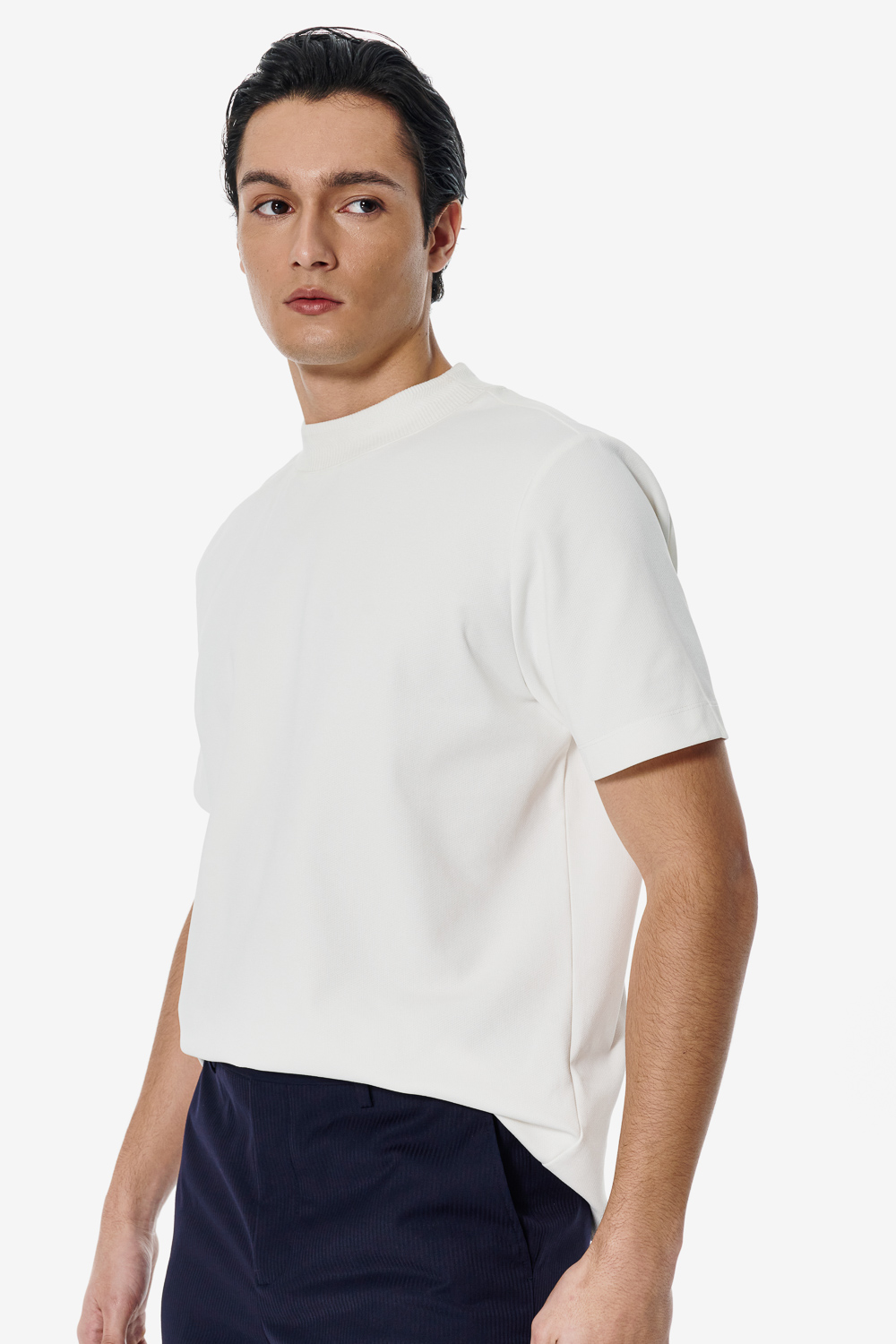 SST&C White Ice-feel High-neck T-shirt | 00212503004_0