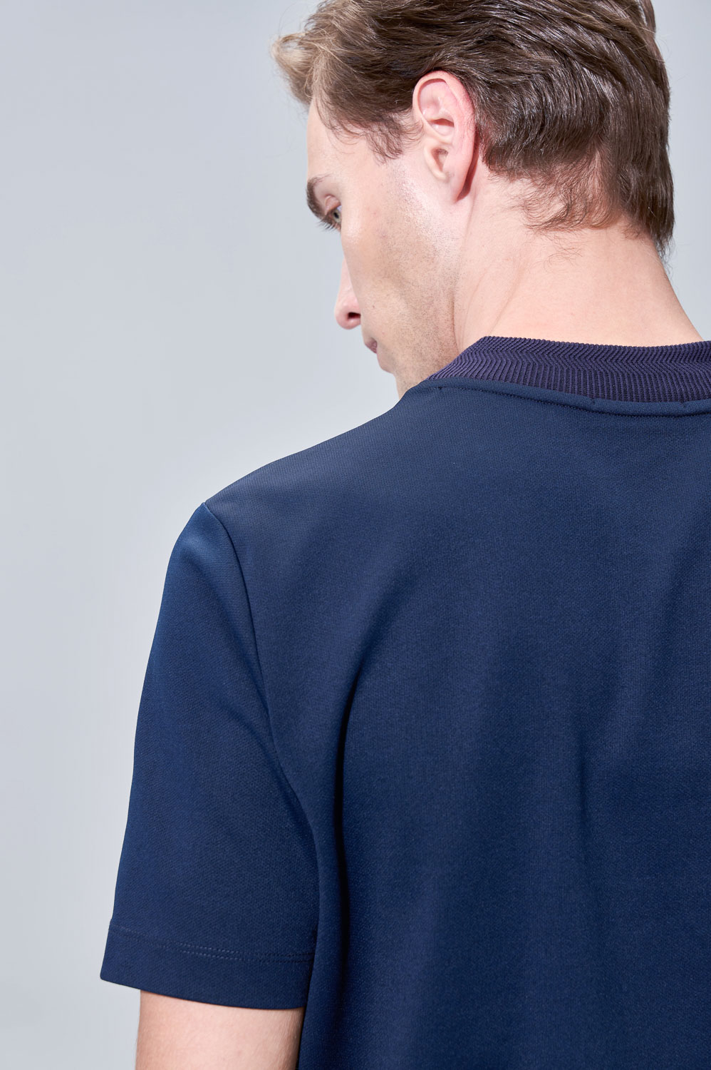 SST&C Navy Ice-feel High-neck T-shirt | 00212503005_2