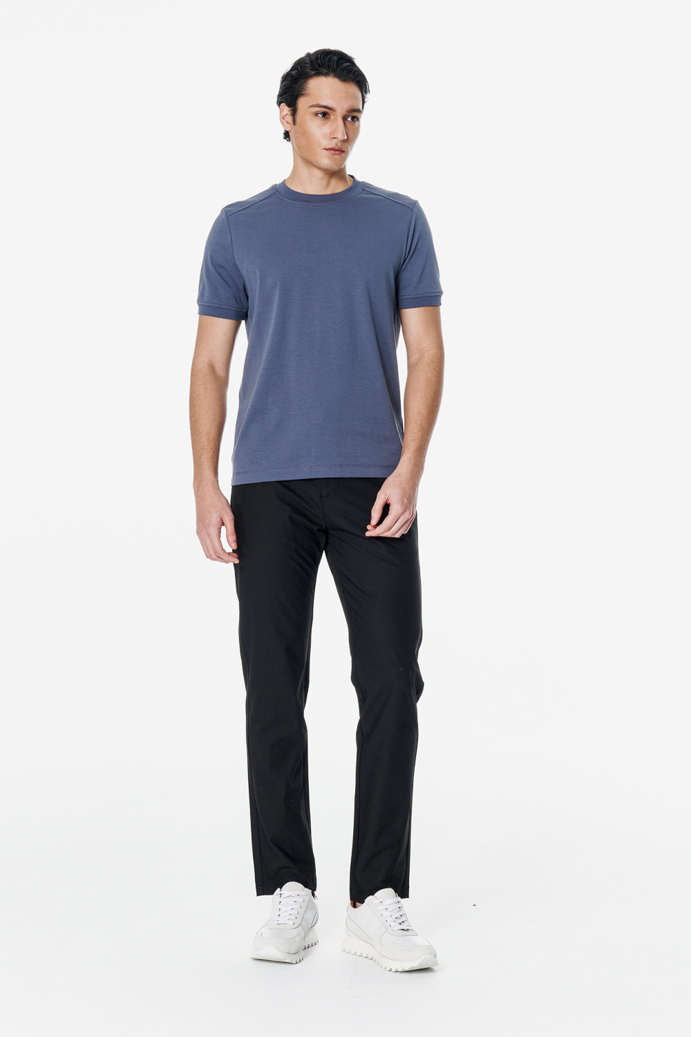 SST&C Black Slim-fit Cooling Casual Pants | 00162503001_2