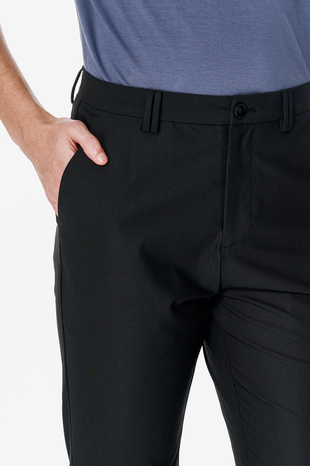 SST&C Black Slim-fit Cooling Casual Pants | 00162503001_3