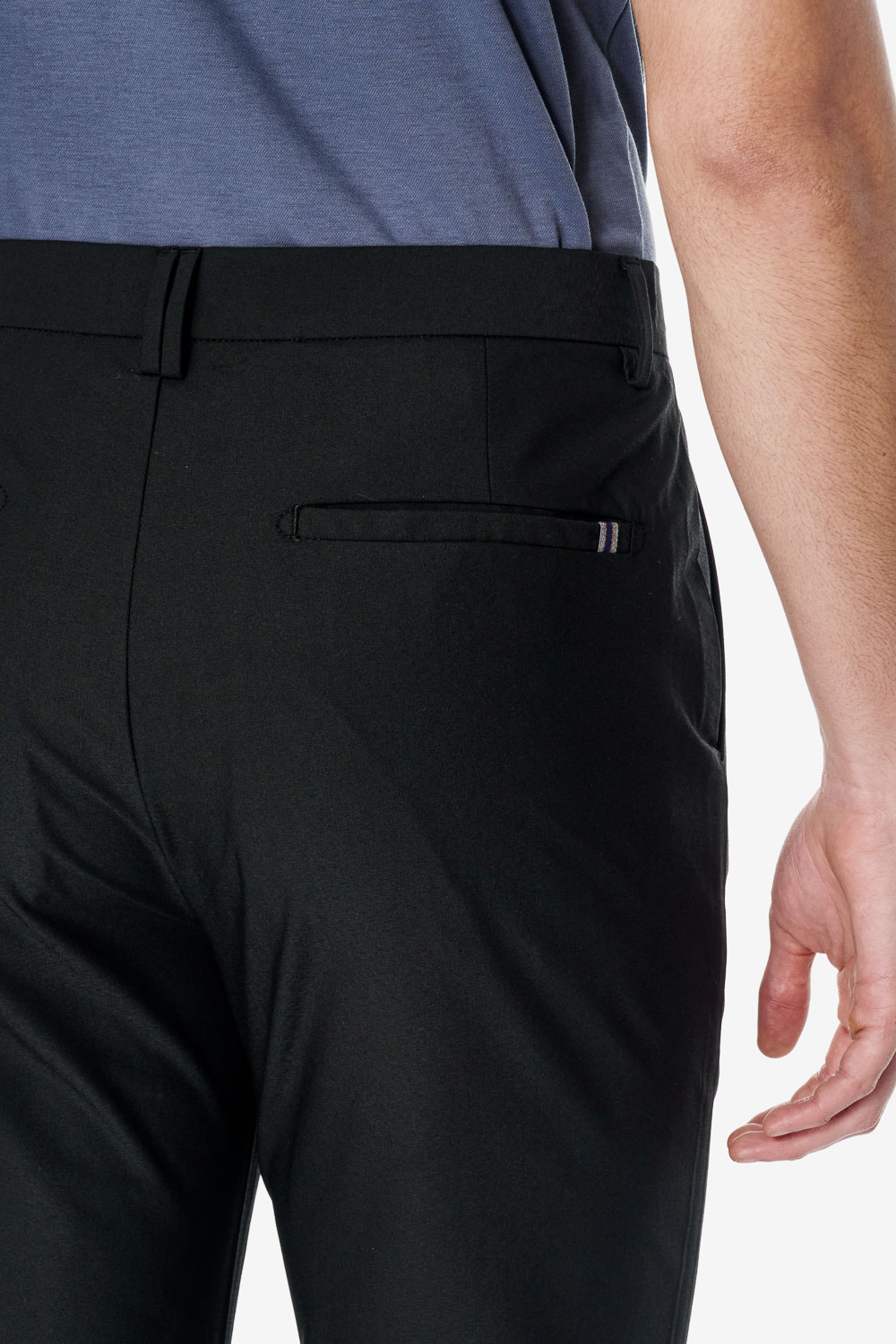 SST&C Black Slim-fit Cooling Casual Pants | 00162503001_4