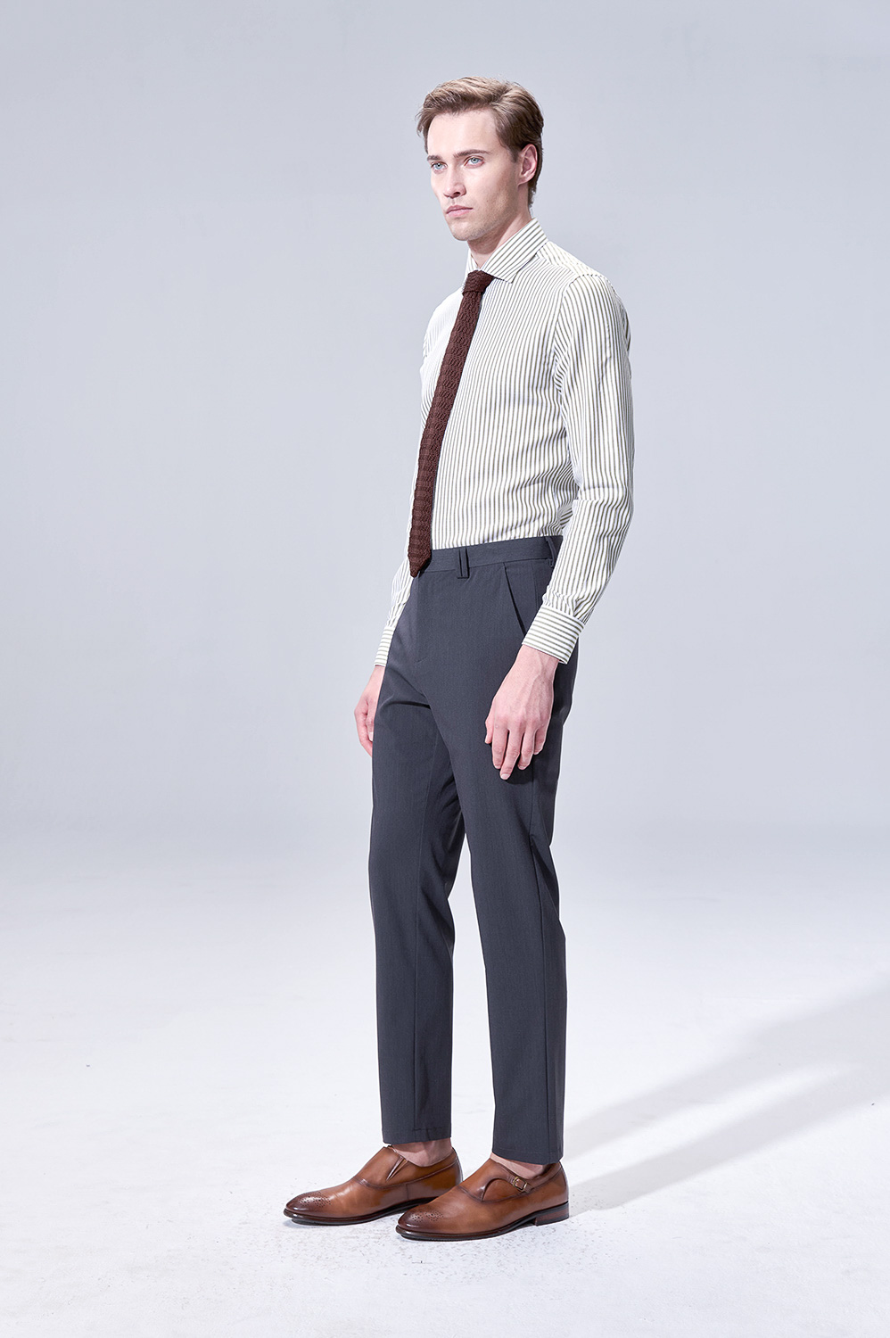 SST&C Dark Gray Slim-fit Cooling Casual Pants | 00162503002_1