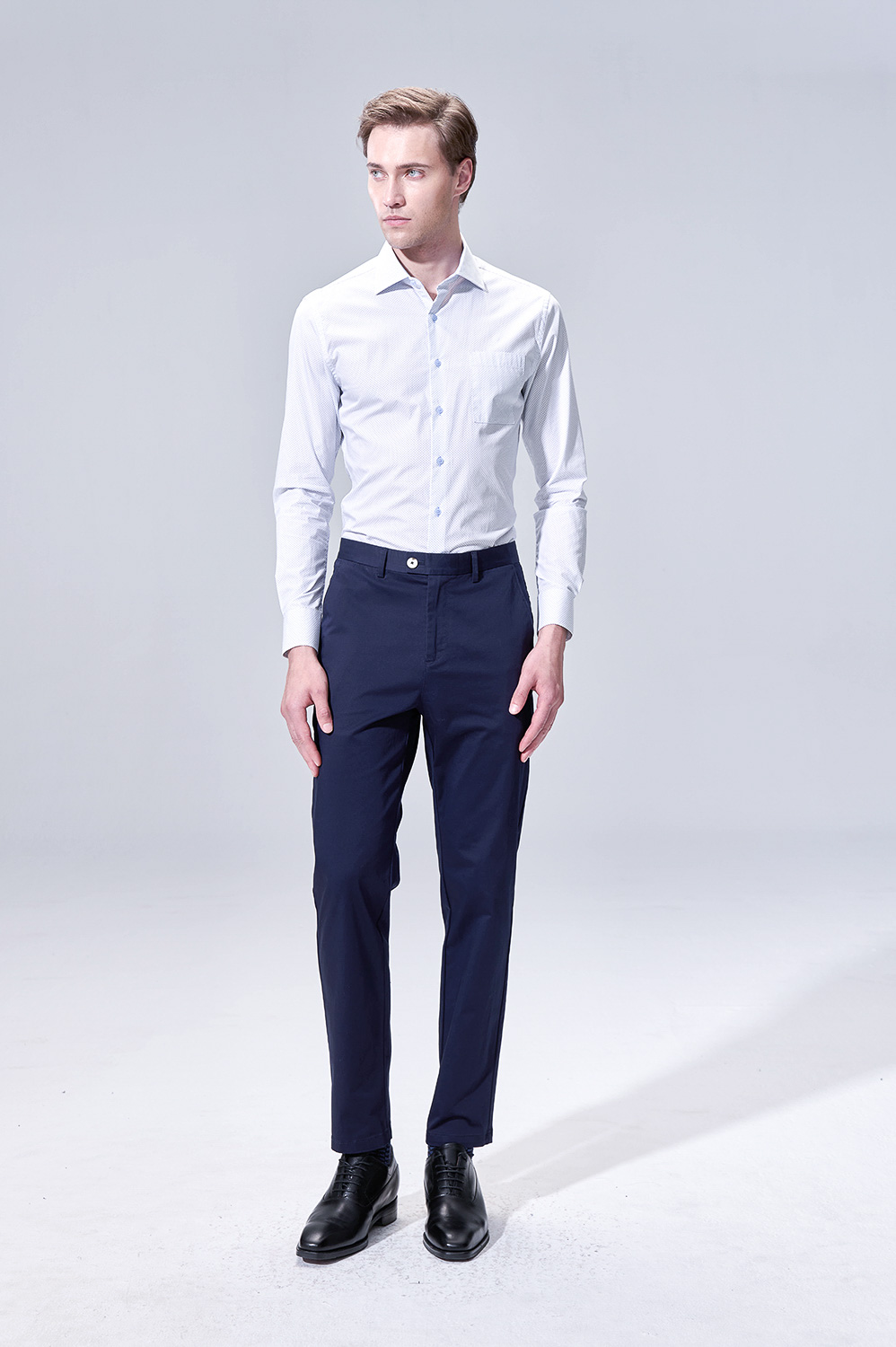 SST&C Navy Slim Fit Stretch Chinos | 00162503004_0