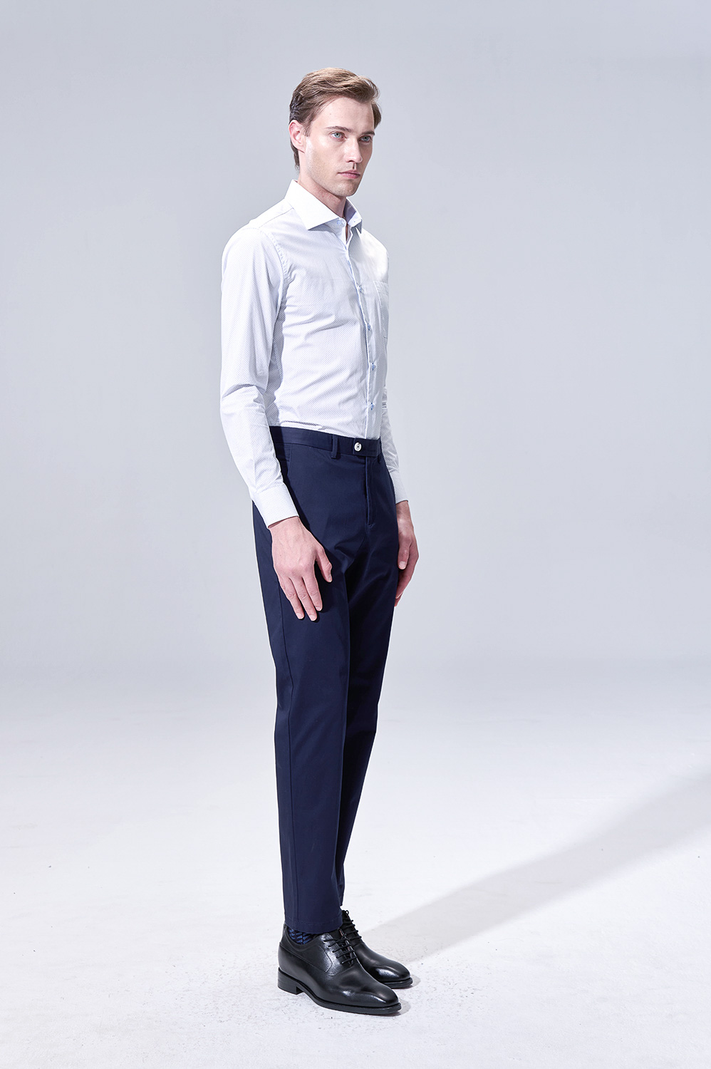 SST&C Navy Slim Fit Stretch Chinos | 00162503004_1