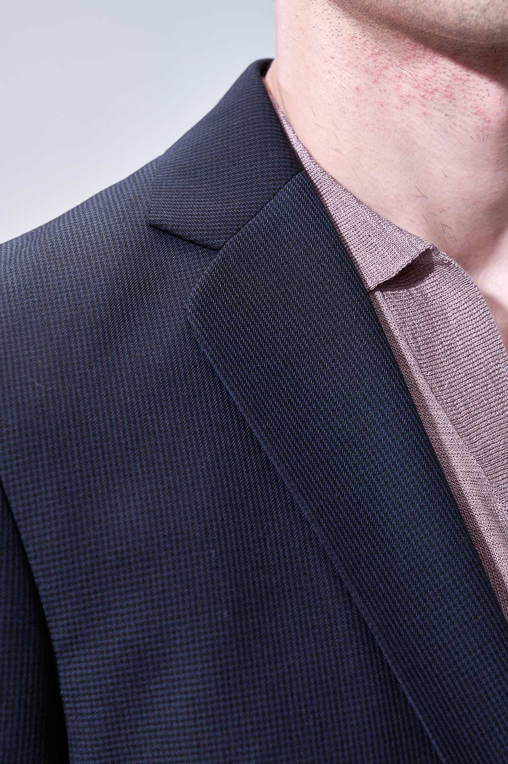 SST&C Midnight Blue Houndstooth Slim Suit | 00012503002_4