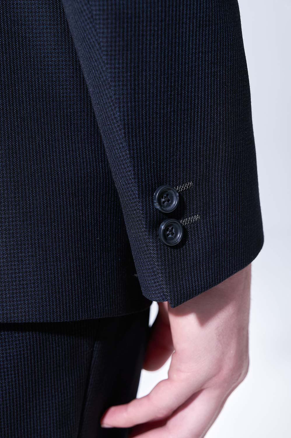 SST&C Midnight Blue Houndstooth Slim Suit | 00012503002_5