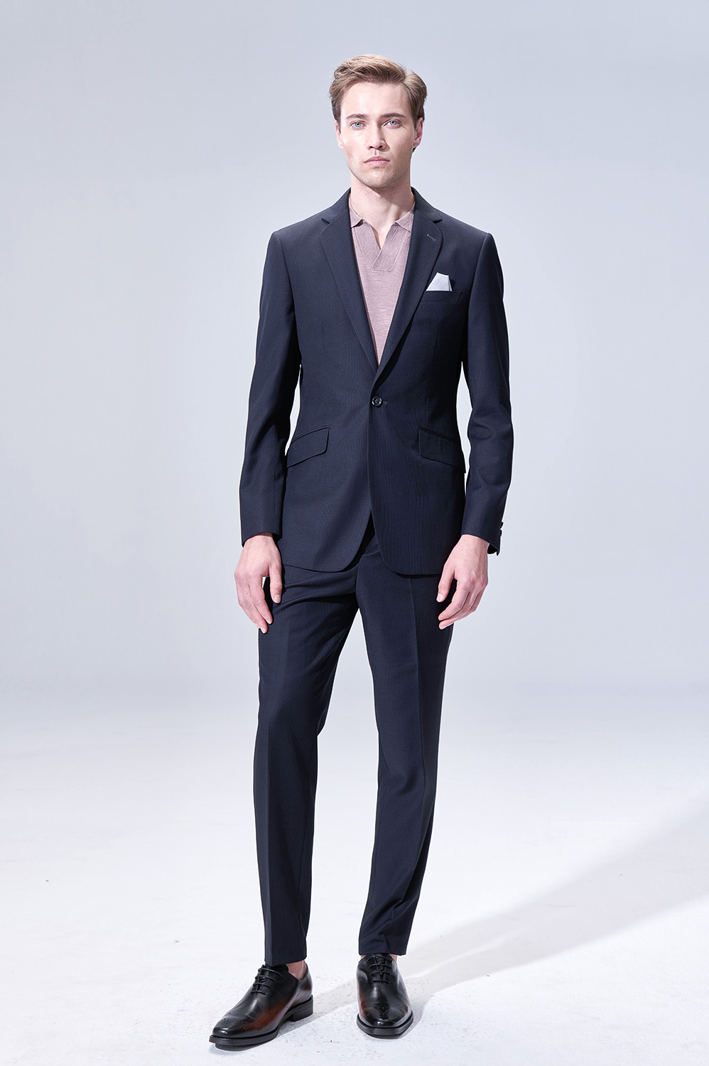 SST&C Midnight Blue Houndstooth Slim Trousers | 00022503002_1