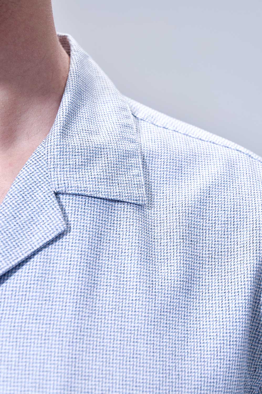 SST&C Blue Textured Leisure Fit Shirt | 00072503002_4