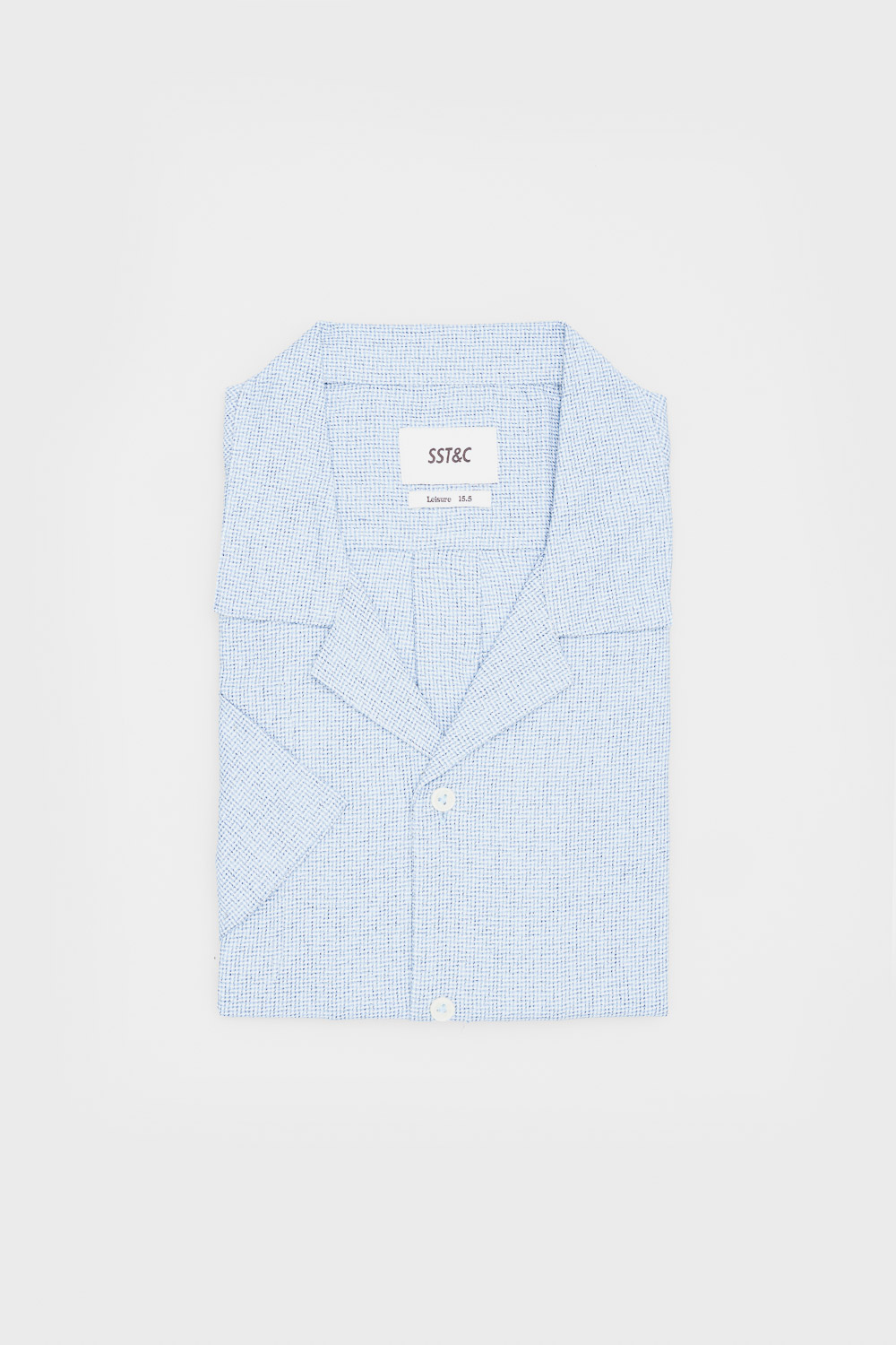 SST&C Blue Textured Leisure Fit Shirt | 00072503002_5