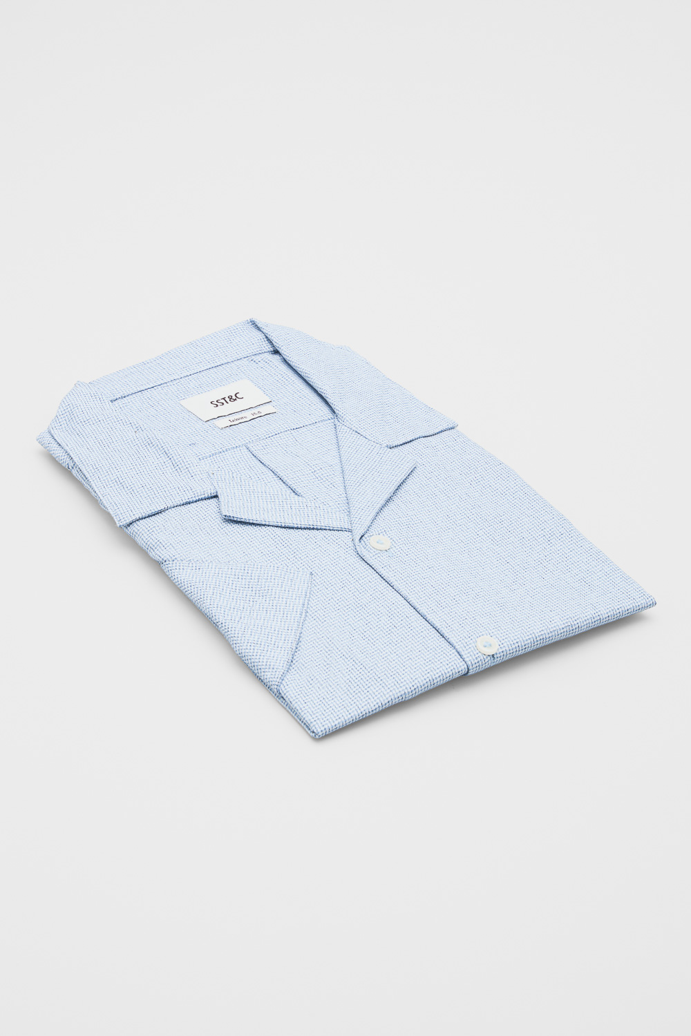SST&C Blue Textured Leisure Fit Shirt | 00072503002_6