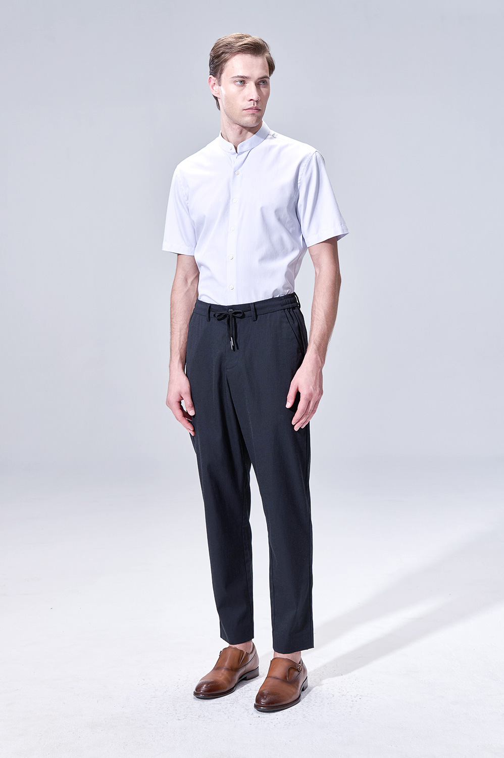 SST&C Silver Textured Leisure Fit Shirt | 00072503005_1