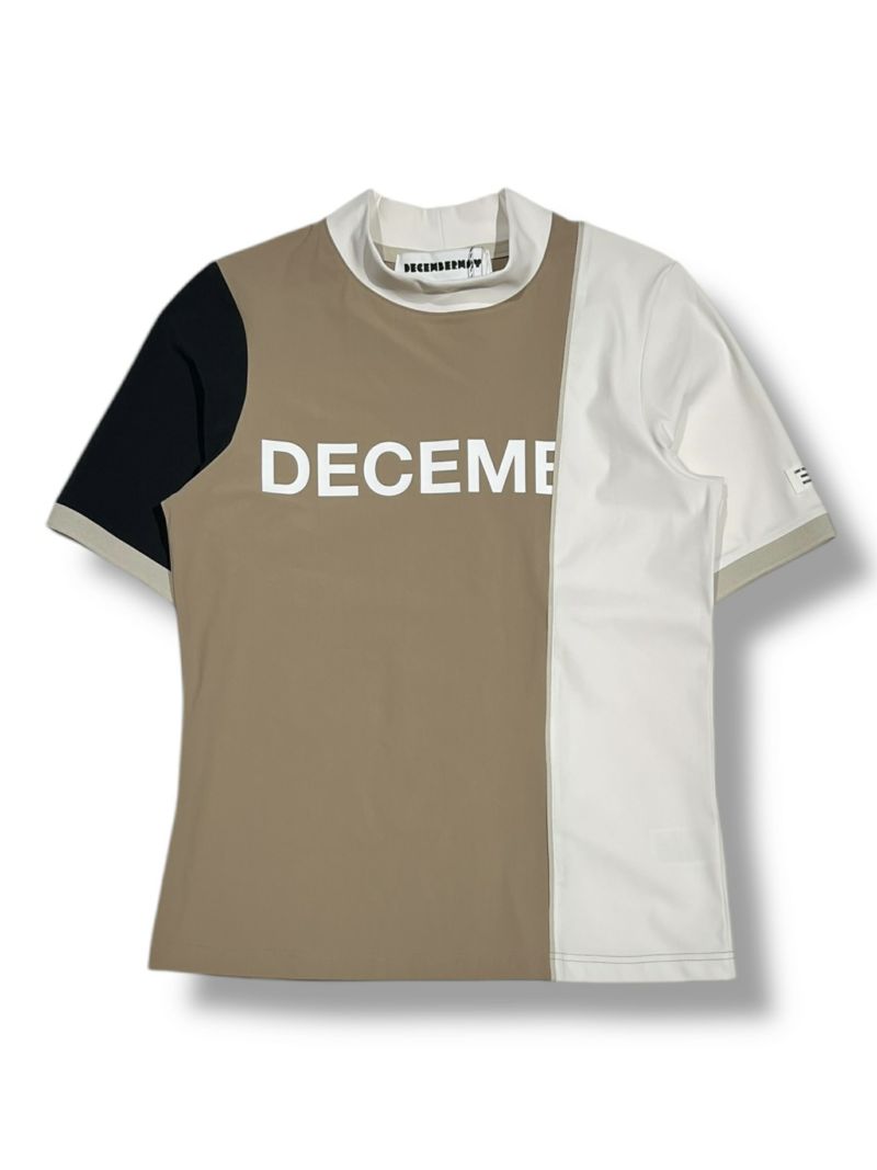 【DECEMBERMAY】Bi-color logo mock neck half sleeve shirt_MEN 1-505-0152