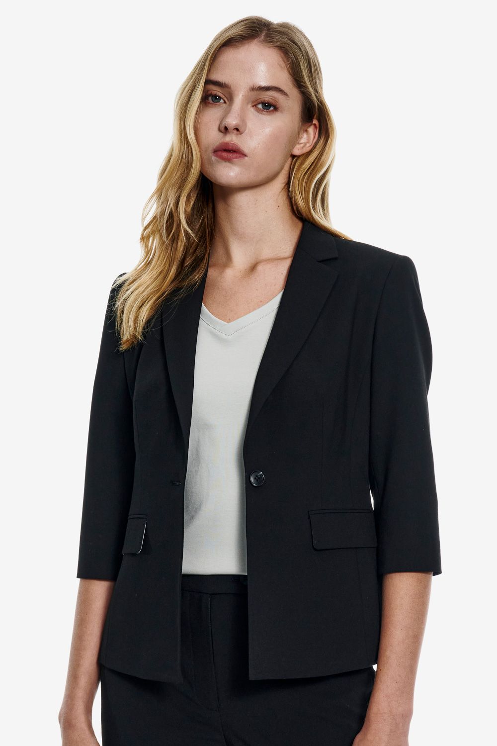 SST&C Black Slim Fit Suit | 01012503001_0