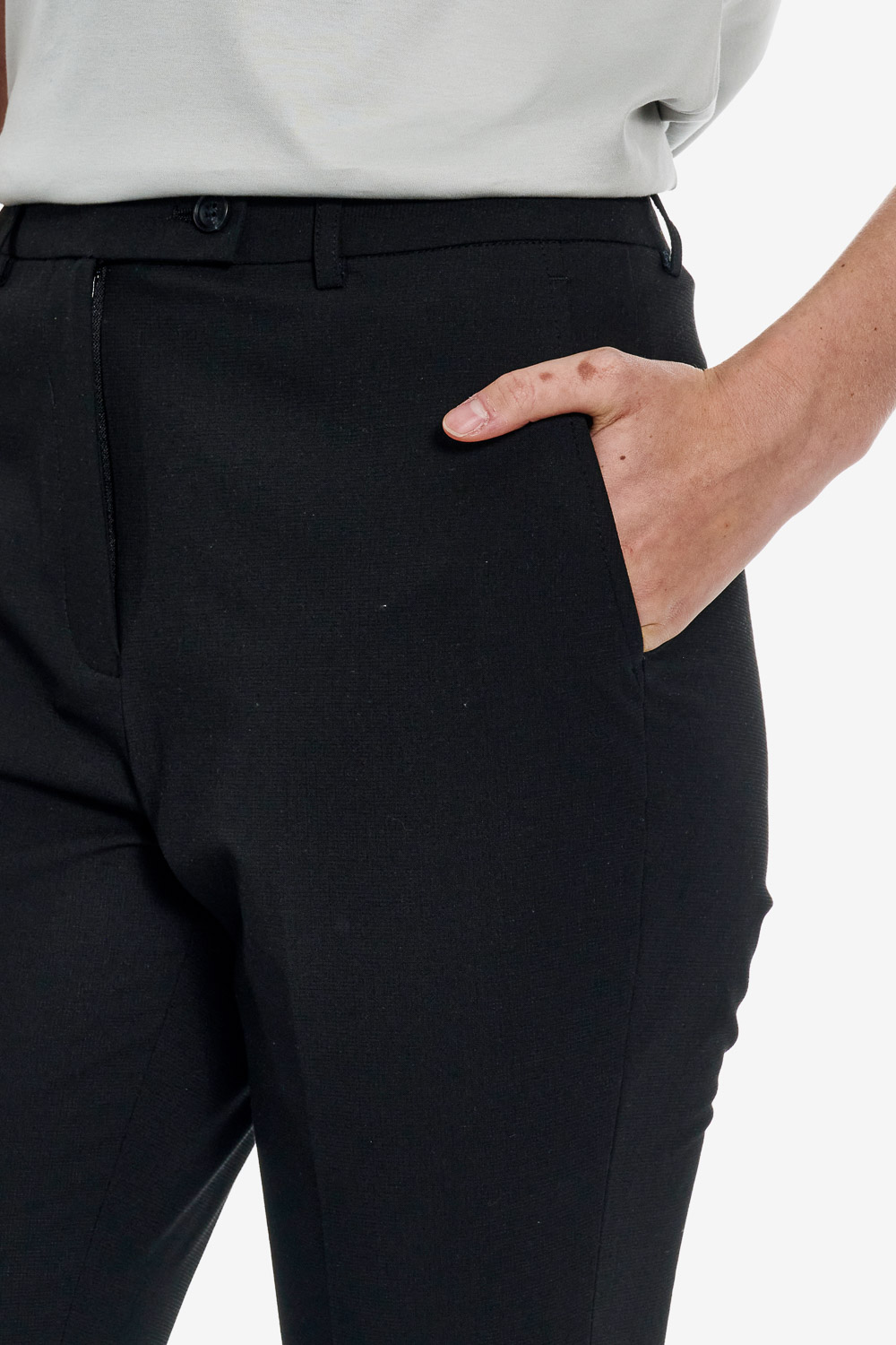 SST&C Black Slim Fit Trousers | 01022503001_3