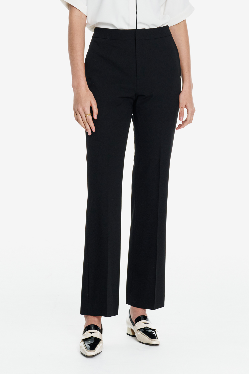 SST&C Black Classic Fit Trousers | 01022503002_0