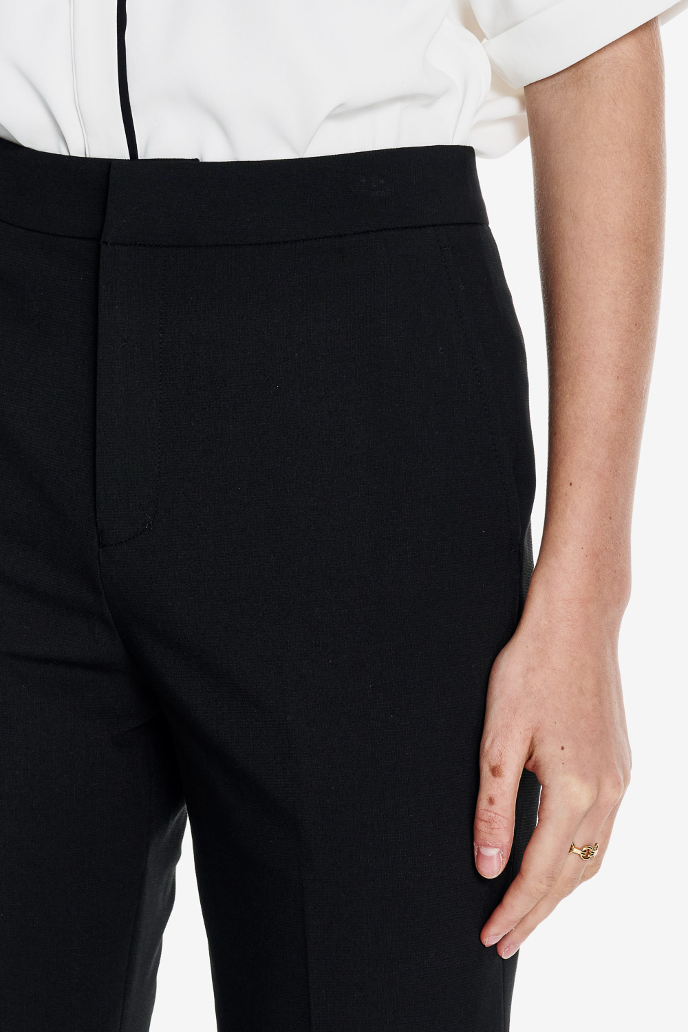 SST&C Black Classic Fit Trousers | 01022503002_3