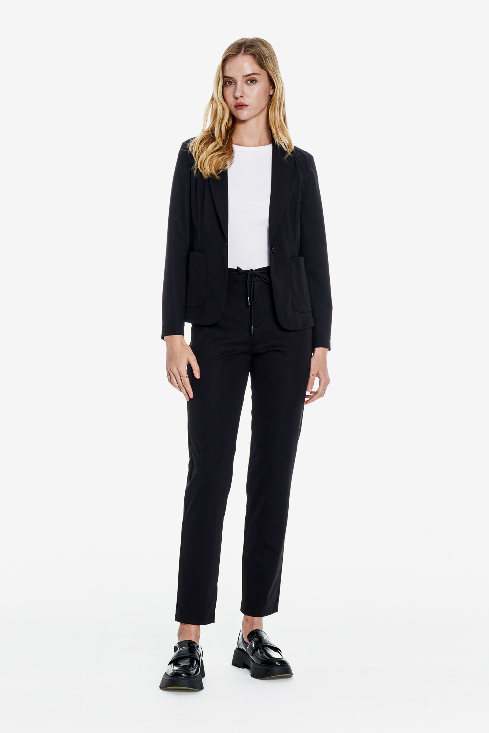SST&C Black Slim Fit Trousers | 01022503005_2