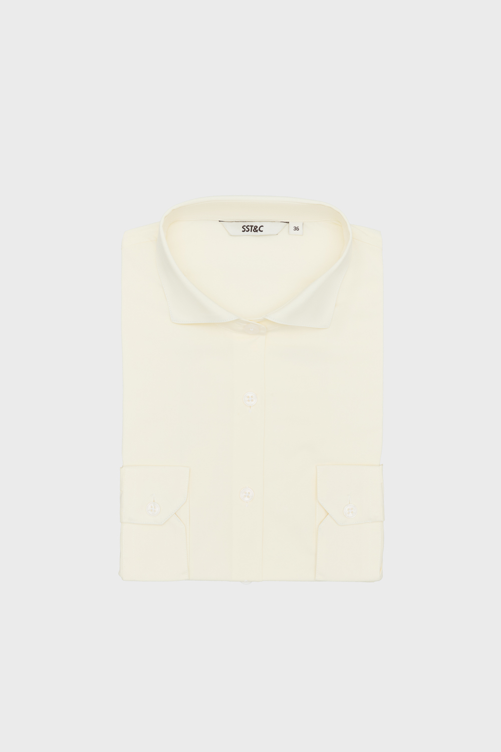 SST&C Light Yellow Wide Spread Collar Slim Fit Shirt | 01062503007_5