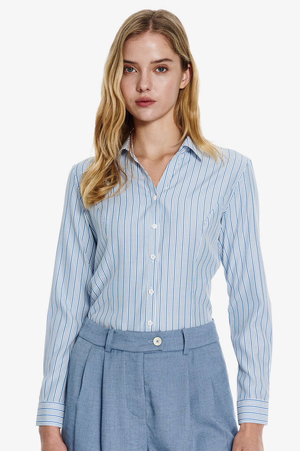SST&C Blue Sky V Collar Slim Fit Shirt | 01062503009_0