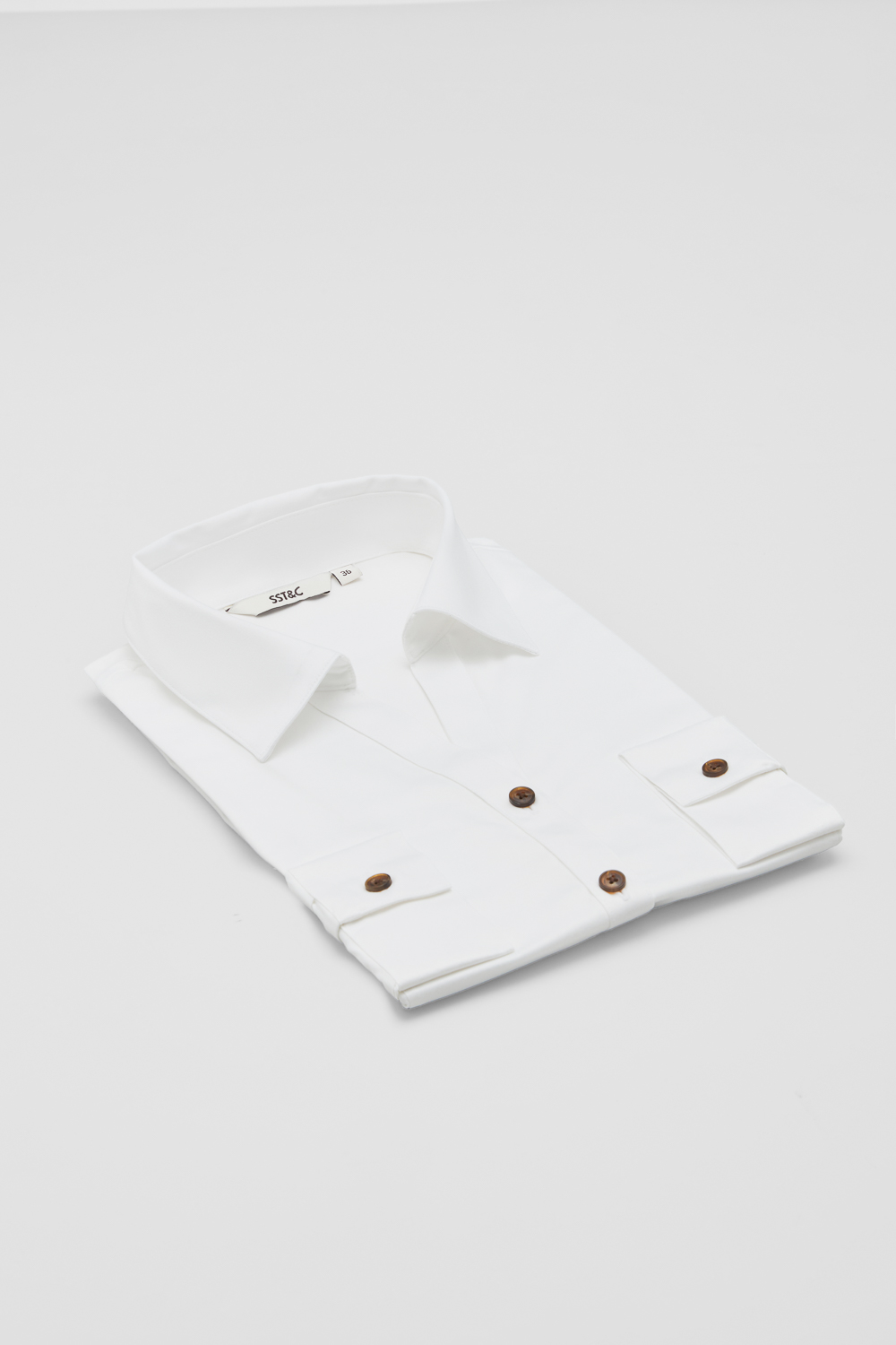 SST&C White V Collar Slim Fit Shirt | 01062503010_6