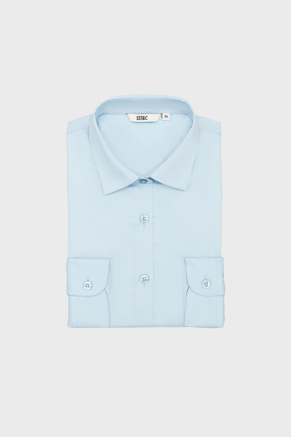 SST&C Light Blue Point Collar Slim Fit Shirt | 01062503015_5