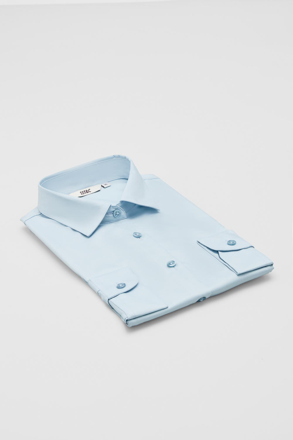 SST&C Light Blue Point Collar Slim Fit Shirt | 01062503015_6