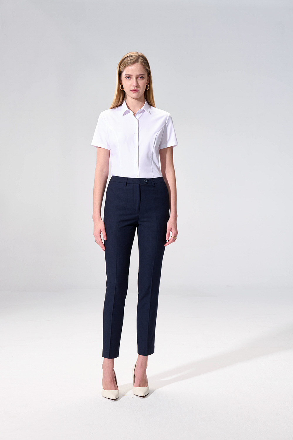 SST&C White Semi-Spread Collar Shirt | 01072503001_0