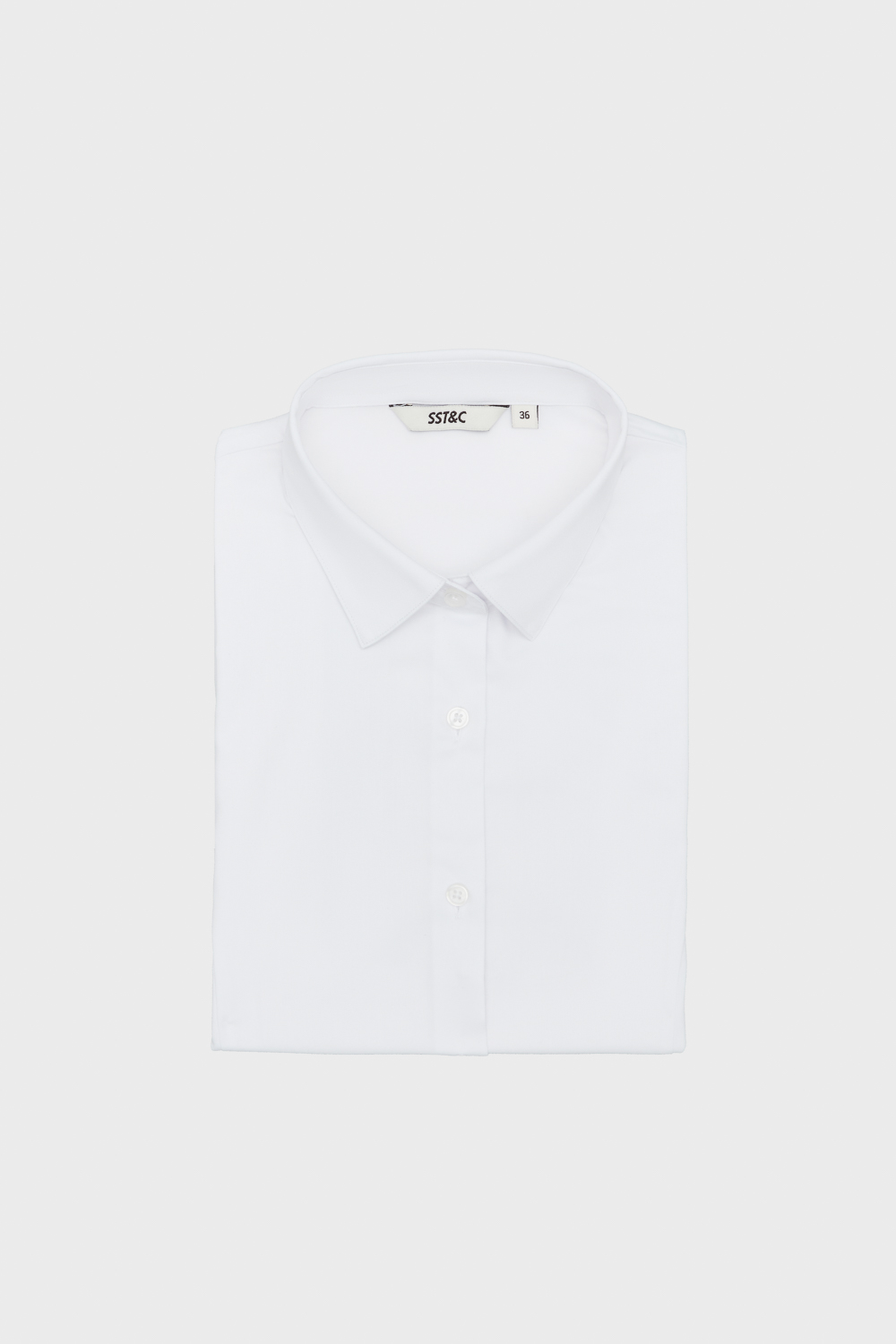 SST&C White Semi-Spread Collar Shirt | 01072503001_5
