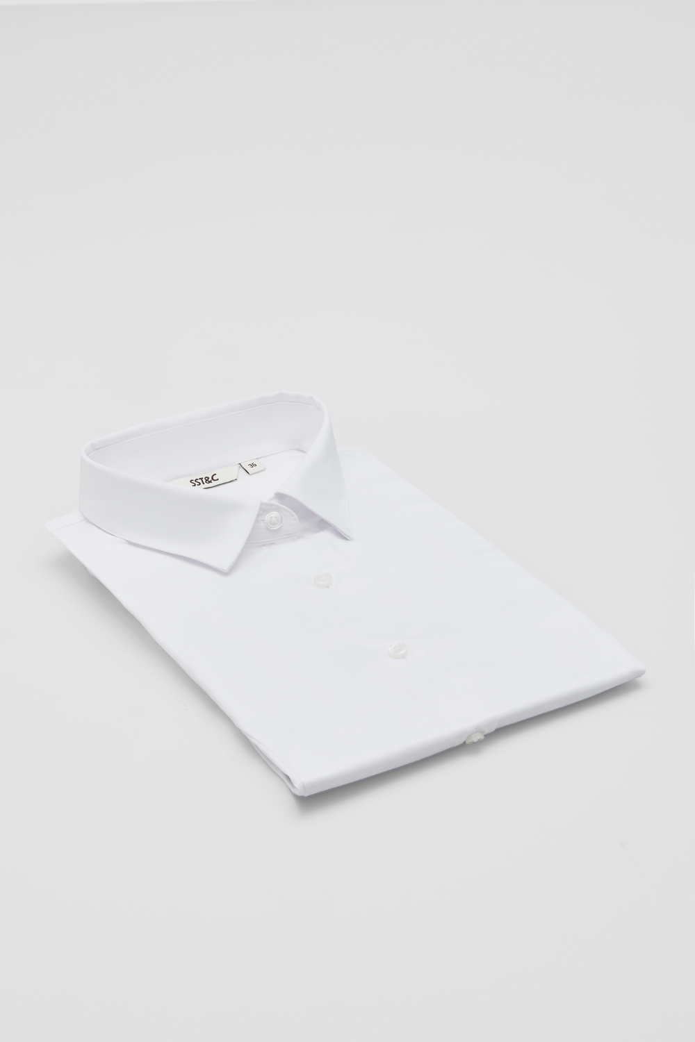 SST&C White Semi-Spread Collar Shirt | 01072503001_6