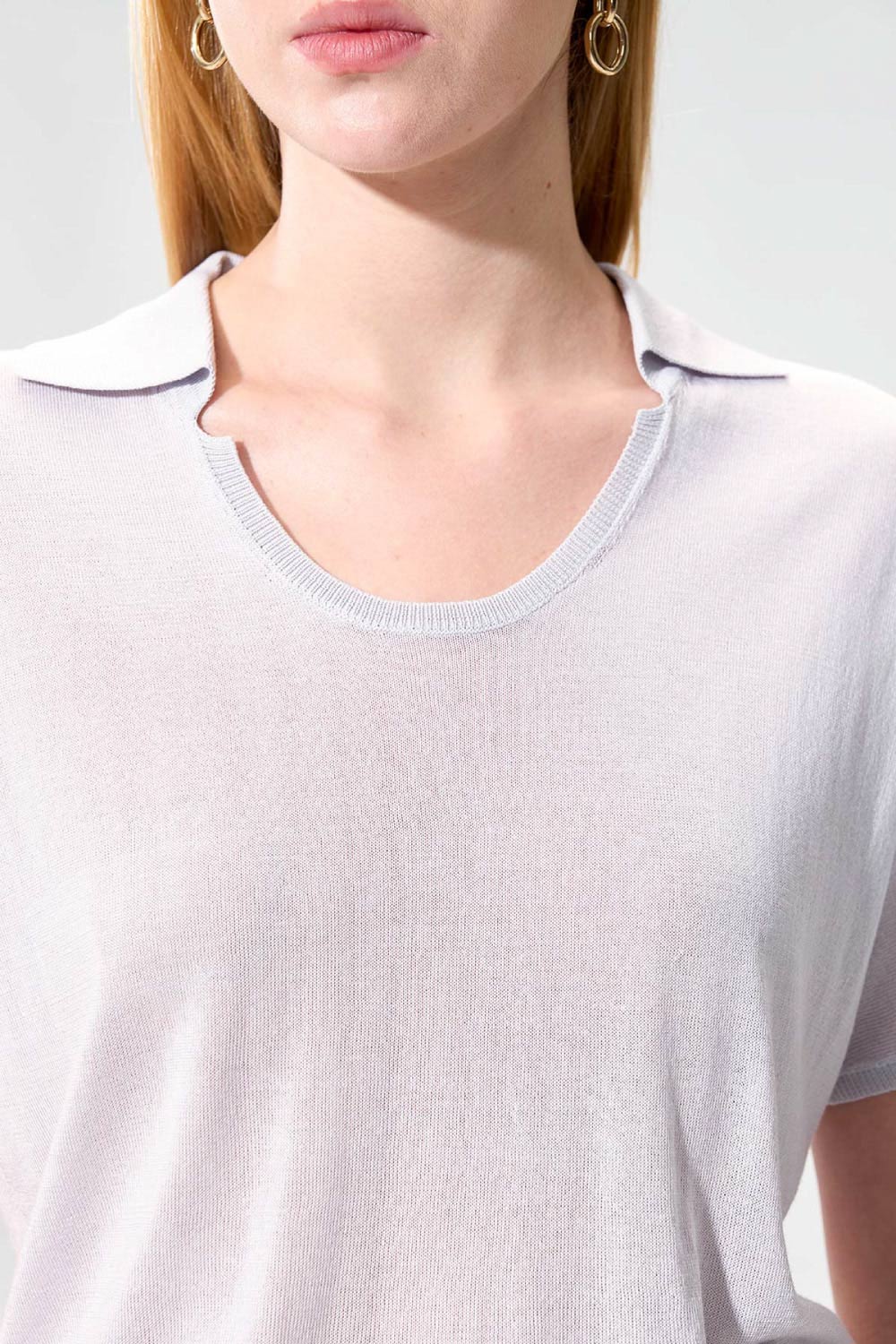 SST&C Light Cloudy Grey U-Neck Raglan Sleeve Knit Top | 01192503006_2