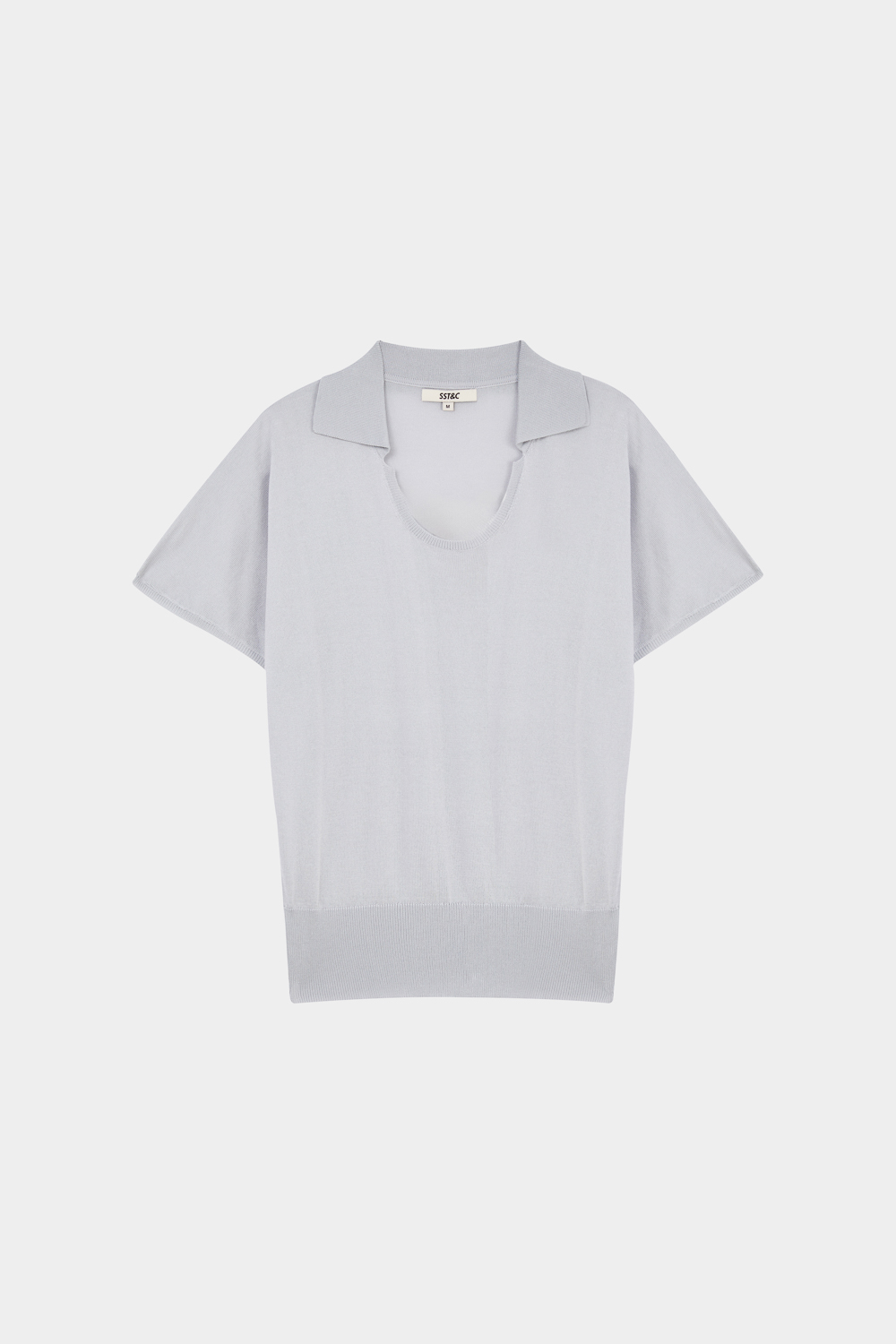 SST&C Light Cloudy Grey U-Neck Raglan Sleeve Knit Top | 01192503006_5