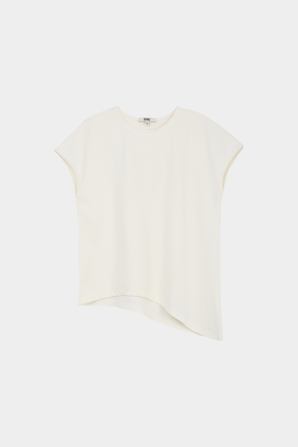 SST&C 白色下擺不規則圓領T-shirt｜01212503003_4