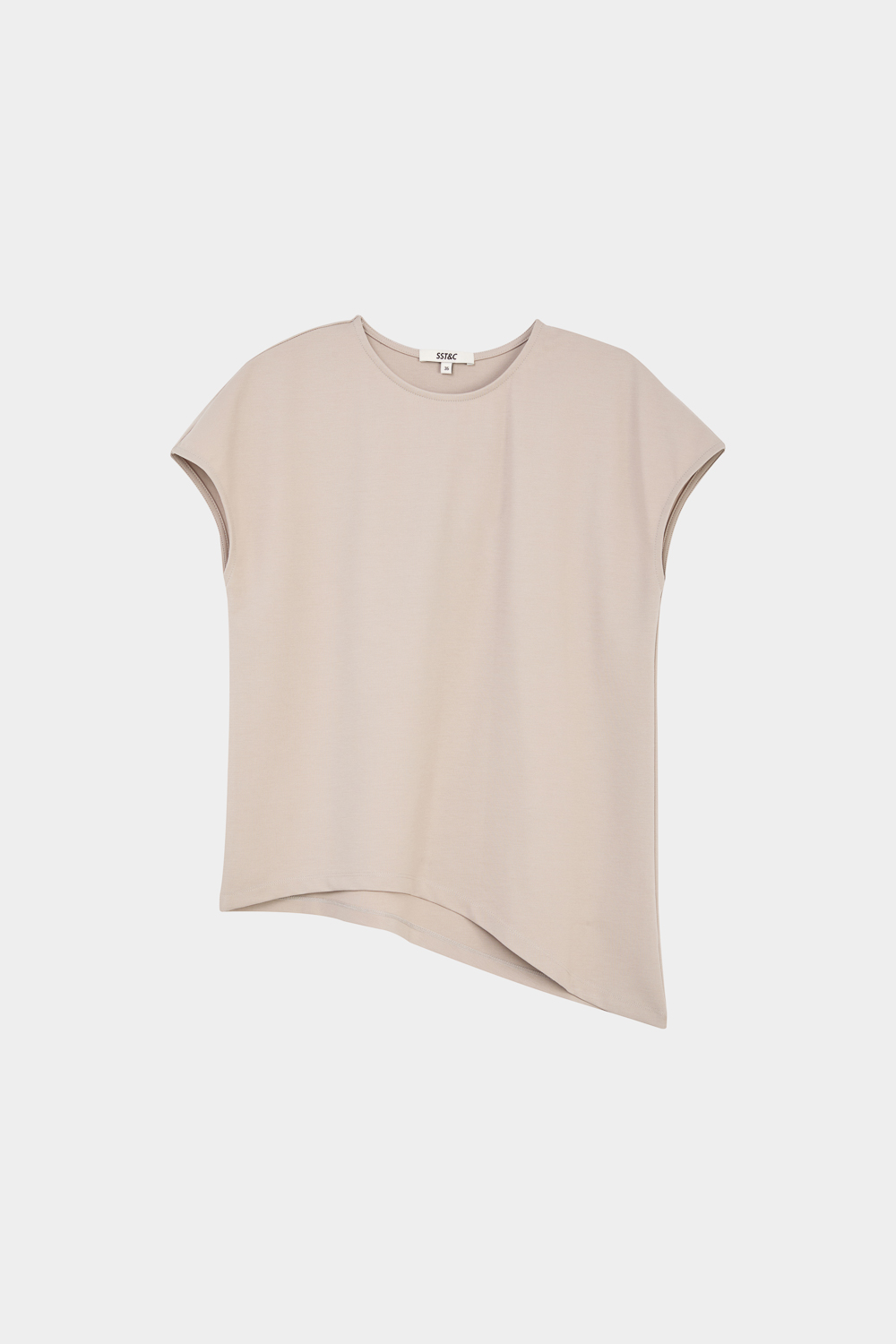 SST&C 杏色下擺不規則圓領T-shirt｜01212503004_4