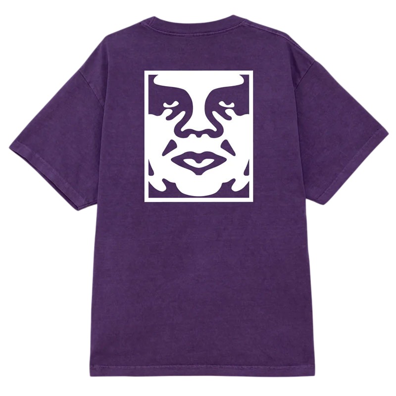 OBEY 167924099-PUR BOLD ICON FACE PIGMENT TEE 短T (水洗紫色)_0