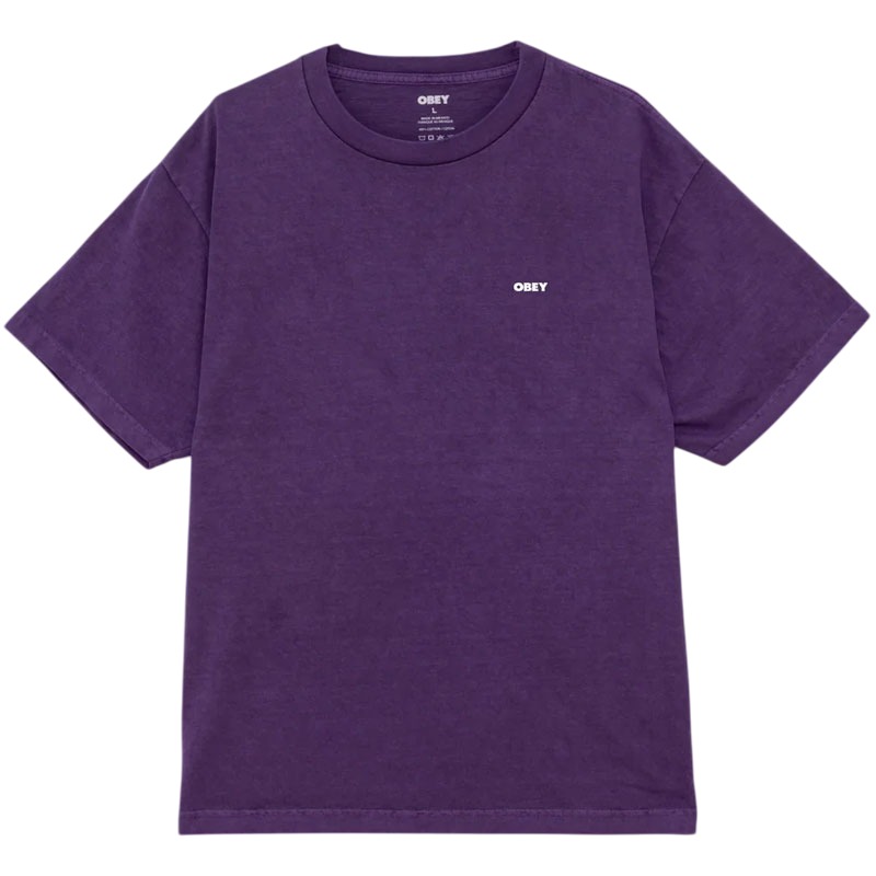 OBEY 167924099-PUR BOLD ICON FACE PIGMENT TEE 短T (水洗紫色)_1