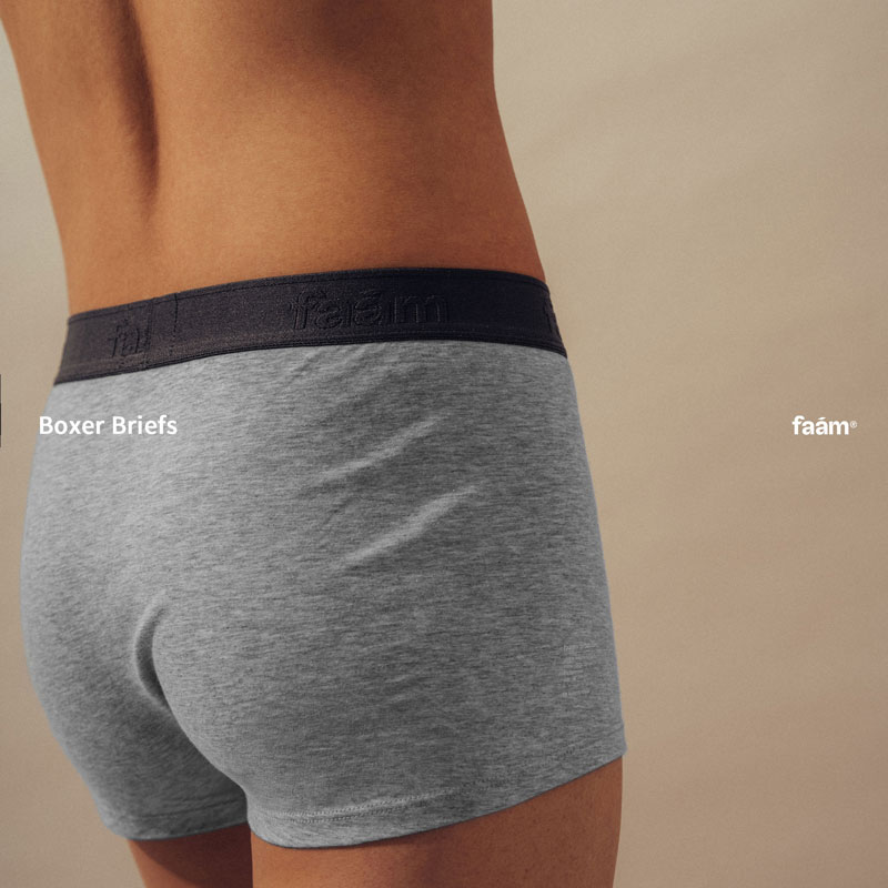 faam SIMPLE BASICS COTTON BOXER BRIEFS 素面棉質平口 內褲 / 四角褲 (煙霧灰)_3