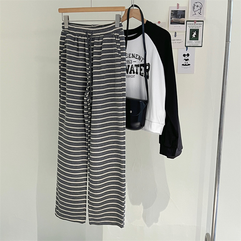 超舒服條紋直筒褲_0