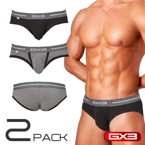 GX3 PRIME COTTON BLACK 三角內褲 2條裝(k2167)_0